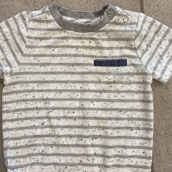 Sovereign Code Baby Boy Grey Striped Onesie & Shorts, Sz 9 Months - Picture 2 of 8